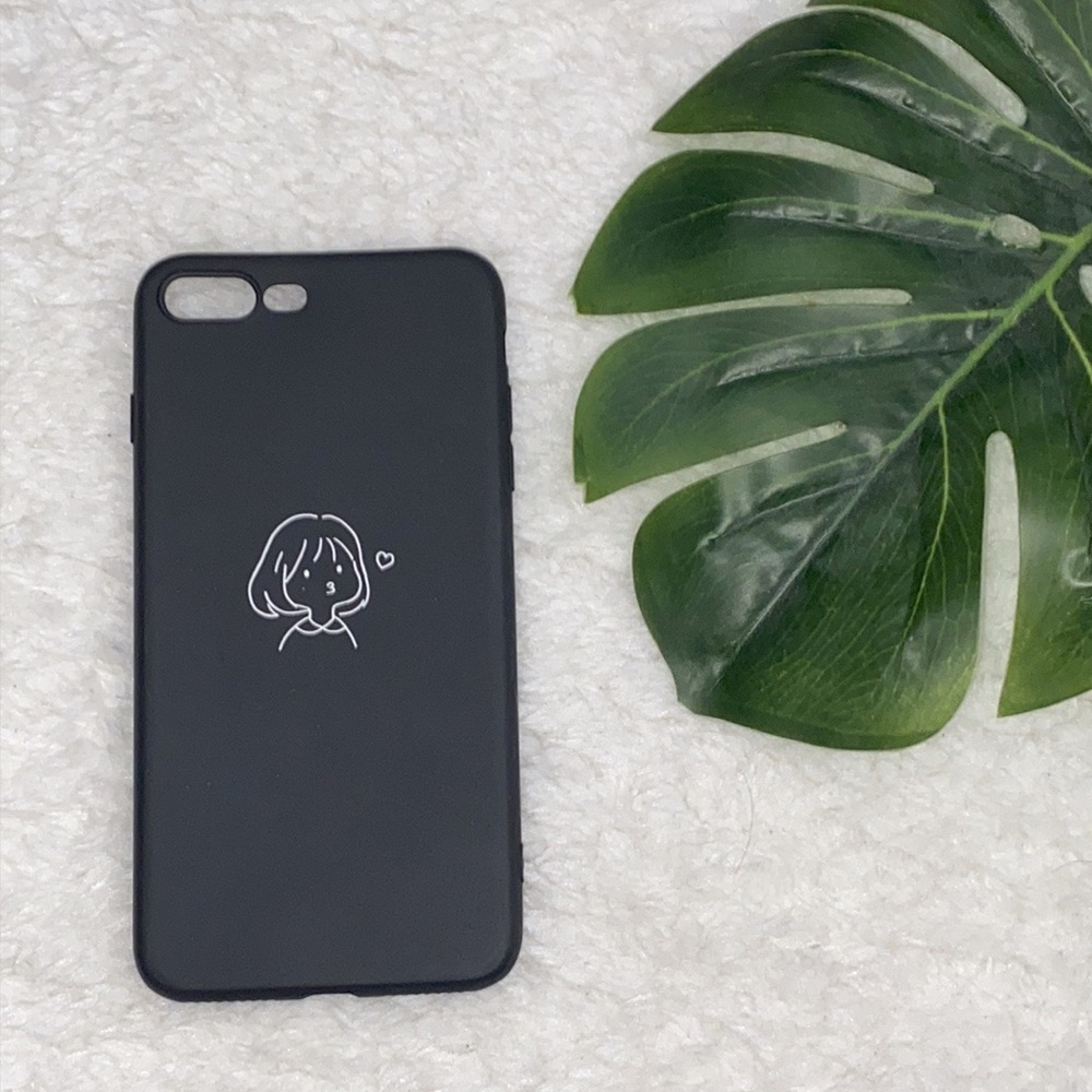 NWOT UO Black iPhone 6/7/8 Plus Kiss Cute Girl Case